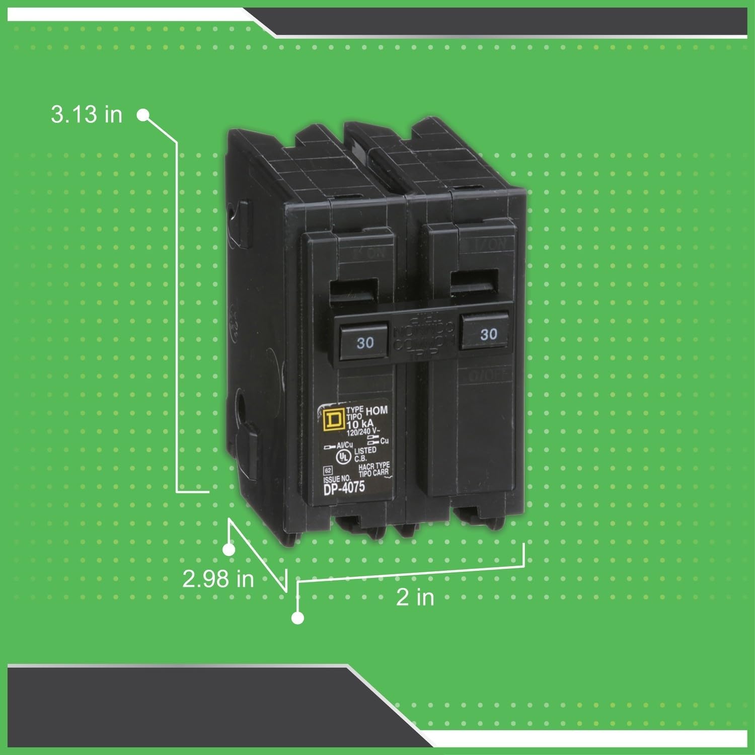 Square D HomeLine 30 amps Surge 2-Pole Circuit Breaker - Image 7