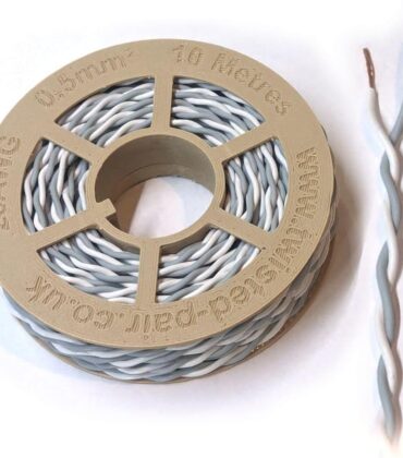 White & Grey Twisted Pair Wire 22 AWG / 0.35mm² 25 Meters CAN Bus Cable